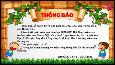 THÔNG BÁO