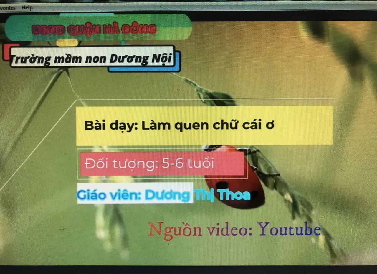 LÀM QUEN CHỮ Ơ. Lứa tuổi 5 -6 tuổi