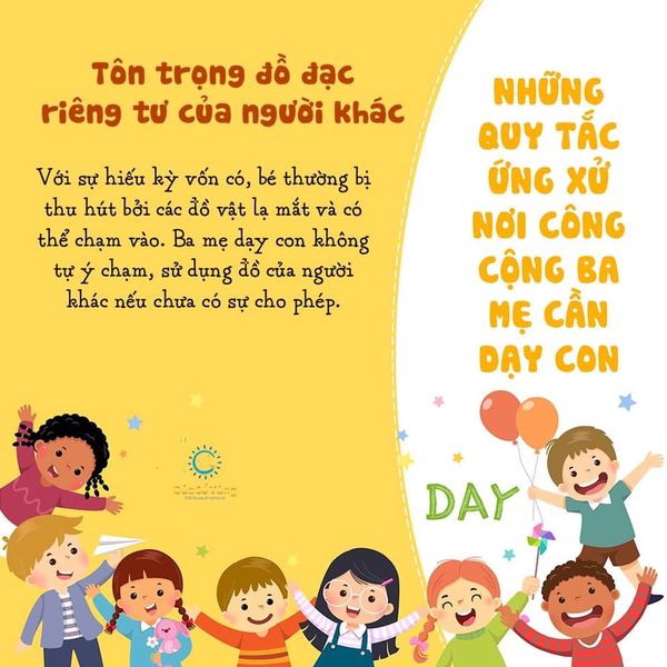 NHỮNG QUY TẮC ỨNG XỬ NƠI CÔNG CỘNG BA MẸ CẦN DẠY CON